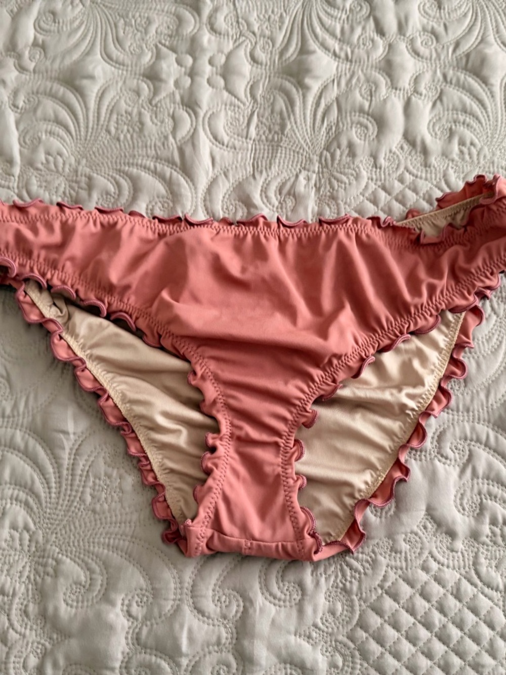 Shade & Shore Pink Ruffle Bikini Bottoms